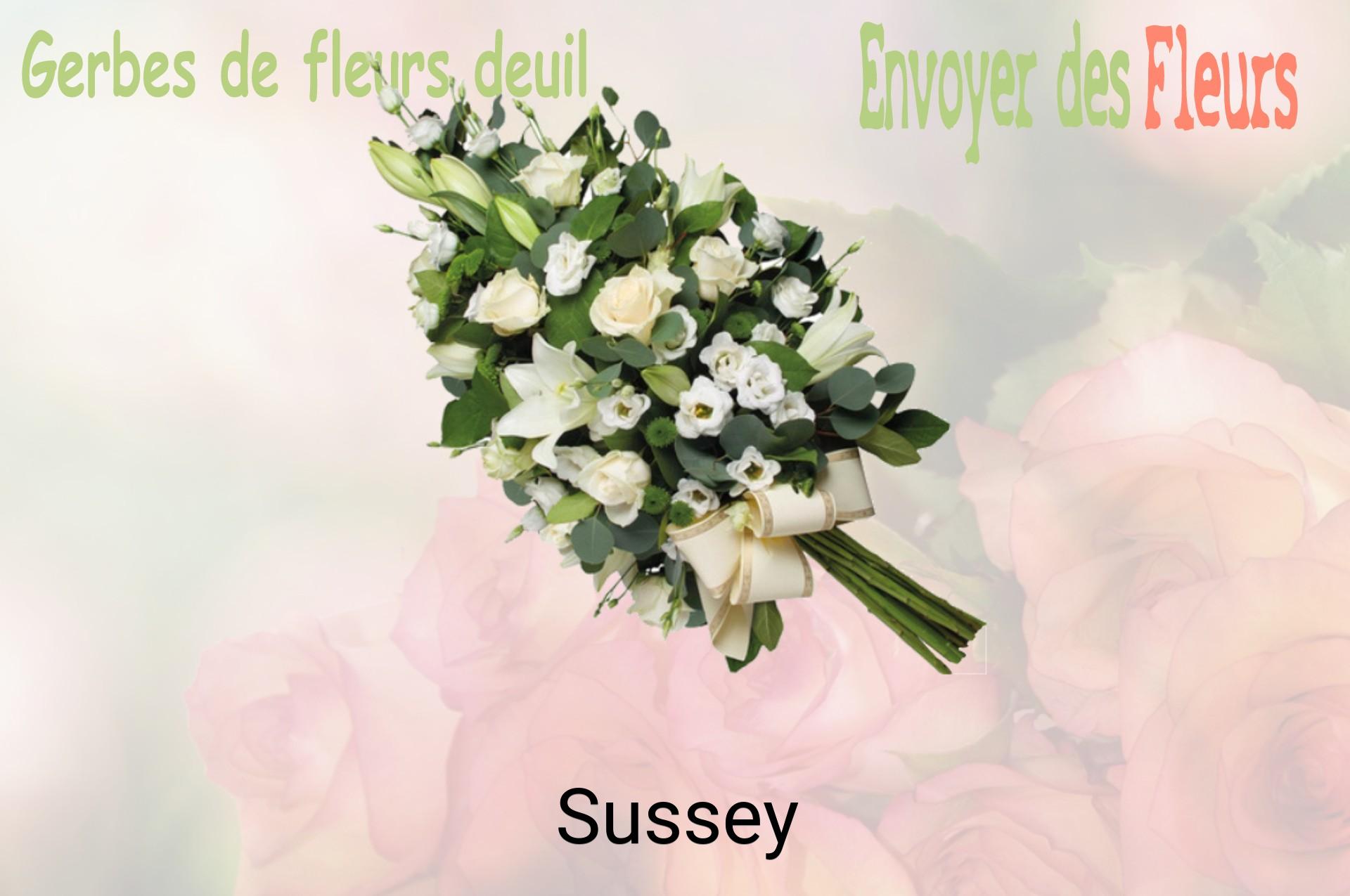 Gerbe de fleurs de deuil livrée à Sussey
